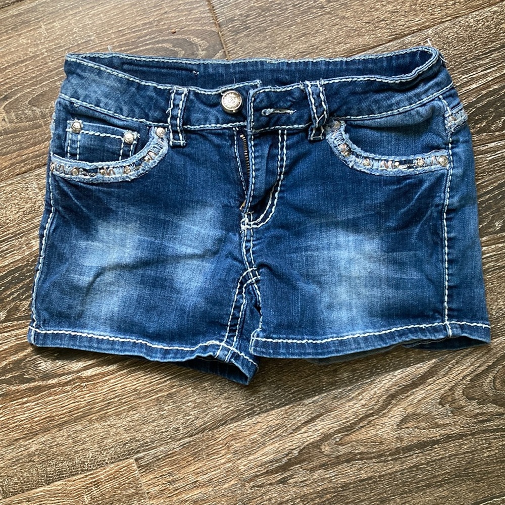 Denim couture shorts